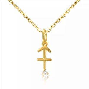 Minimalist Sagittarius Zodiac gold 925 sterling small dainty Necklace horoscope